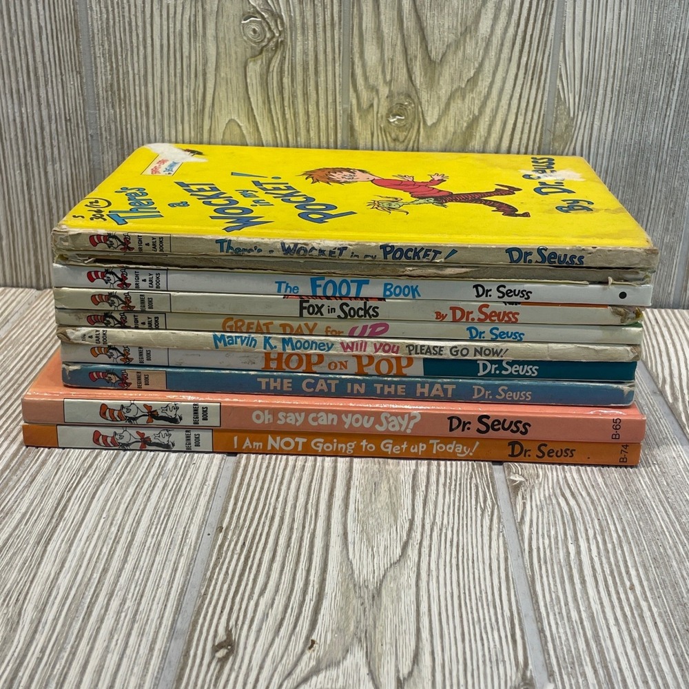 Dr Seuss Beginner Books Lot of 10 Hardcover Vintage Cat in the Hat Hop on Pop